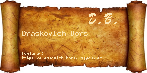 Draskovich Bors névjegykártya